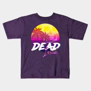 Dead Inside - Vaporwave Miami Aesthetic Spooky Mood Kids T-Shirt